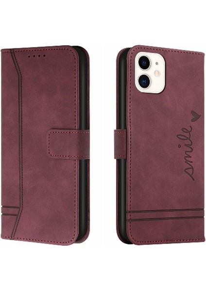 Iphone 11 Için Telefon Kılıfı El Kayışı Flip Folio Cüzdan Kart Yuvaları Kapak Pu (Yurt Dışından)