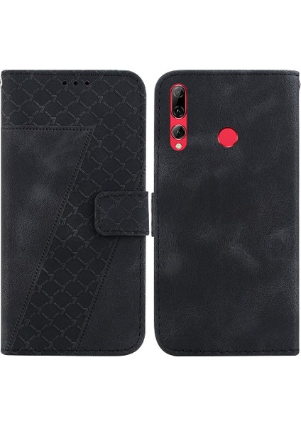 Huawei P Akıllı Z Kart Yuvası Fonksiyonu Flip Folio Kapak Kabartmalı Pu (Yurt Dışından)