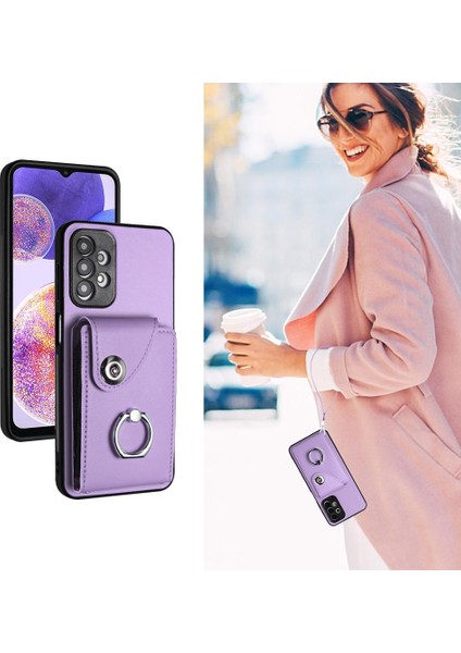 Samsung Galaxy A13 4g Koruyucu Kapak Deri El Kayışı Kartı (Yurt Dışından)
