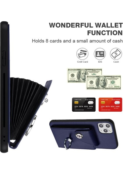 Iphone 11 Için Kılıf Pro Kart Yuvası Tutucular El Kayışı Koruyucu Kapak (Yurt Dışından)