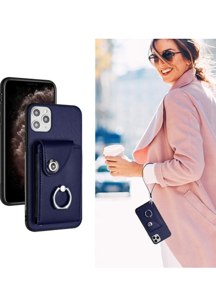 Iphone 11 Için Kılıf Pro Kart Yuvası Tutucular El Kayışı Koruyucu Kapak (Yurt Dışından)
