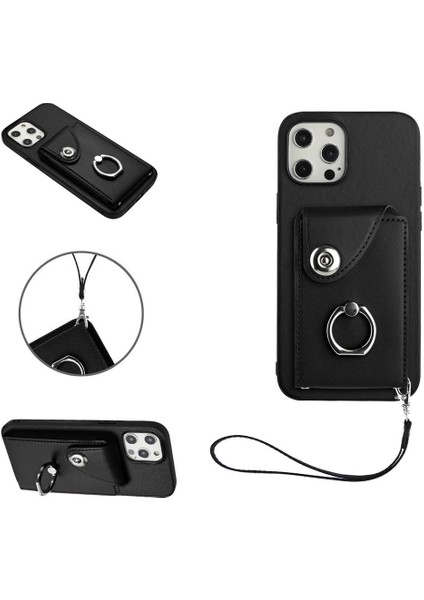 Iphone 13 Için Kılıf Pro Max Deri Kart Yuvası Sahipleri Koruyucu Kapak (Yurt Dışından)