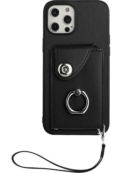 Iphone 13 Için Kılıf Pro Max Deri Kart Yuvası Sahipleri Koruyucu Kapak (Yurt Dışından)