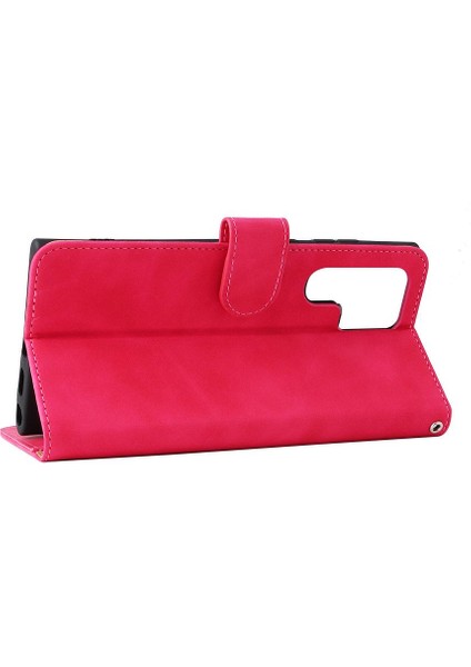 Kart Tutucu Kickstand Tam Kapak ile Samsung Galaxy S22 Ultra Için Kılıf (Yurt Dışından)