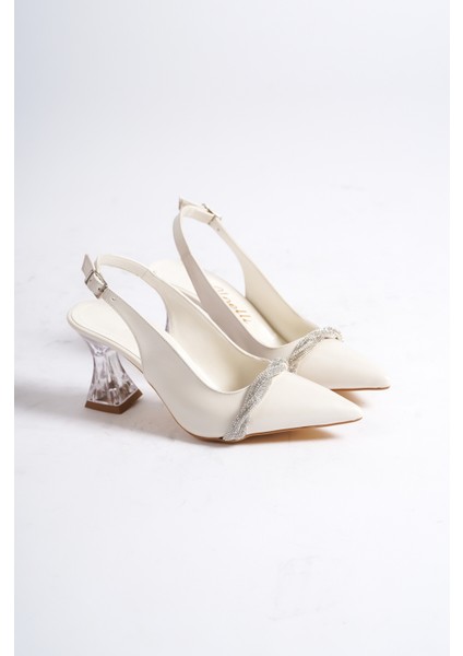 Kadın Sedef Çapraz Taşlı Cam Ökçe Stiletto fırsatları
