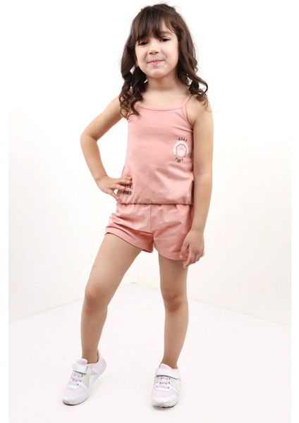 Kız Bebek Baskılı Şortlu Takım
