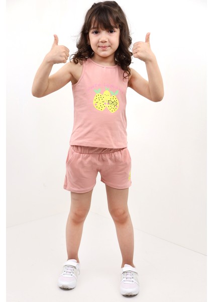 Toontoy Kız Bebek Baskılı Şortlu Takım