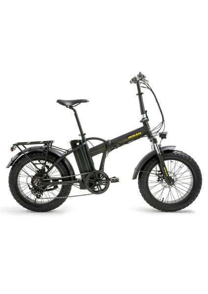 E-Folding F2 20 Jant Elektrikli Fat Bike Katlanır Bisiklet Siyah - Sarı