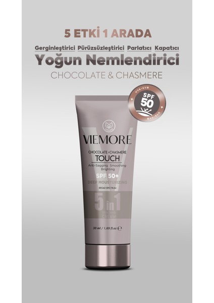 Chocolate & Chasmere Touch 5 İn 1, Yoğun Nemlendirici Etkili Kapatıcı, BB Cream Spf 50 + 30 ml