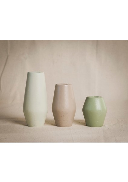 3'Lü Minimal Beton Şamdan - El Yapımı Dekoratif Şamdan Seti modelleri