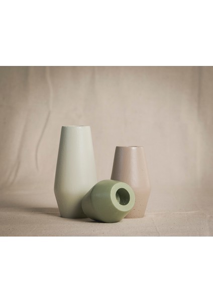 3'Lü Minimal Beton Şamdan - El Yapımı Dekoratif Şamdan Seti fırsatları