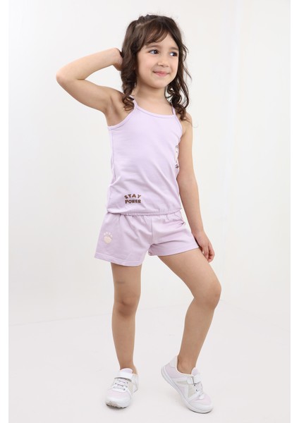 Kız Bebek Baskılı Şortlu Takım