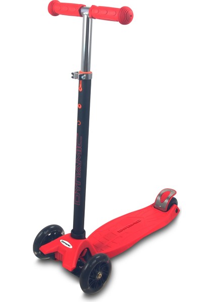 HT208 3 Tekerlekli Yeni Nesil Scooter - Işıklı Tekerlekli - Arkadan Frenli - Kırmızı