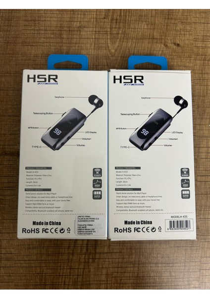 H-K55 20 Saat Konuşma Süreli Digital Ekranlı Çekmeli Bluetooth Kulaklık