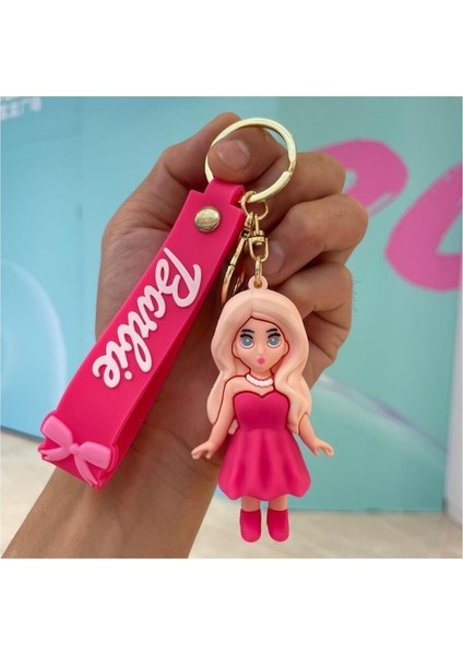 Anahtarlık Silikon Bebek Çizgi Film Anahtarlık Çanta Süsü Pembe