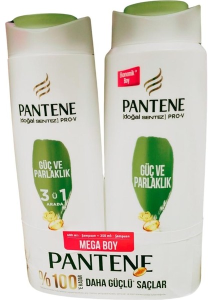 600 ml Güç ve Parlaklık Şampuan & 350 ml Saç Kremi