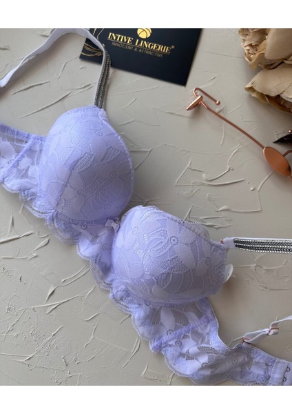 Jasmine Askıları Parlak Taşlı Hafif Destekli Dantelli Soft Cup Ithal Sütyen (B-C Cup) modelleri