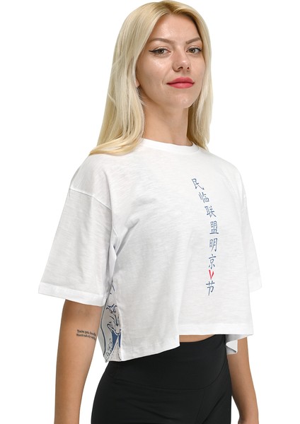 Asuka Kadın Beyaz Günlük Stil T-Shirt 24YKTL18B12-BYZ fırsatları