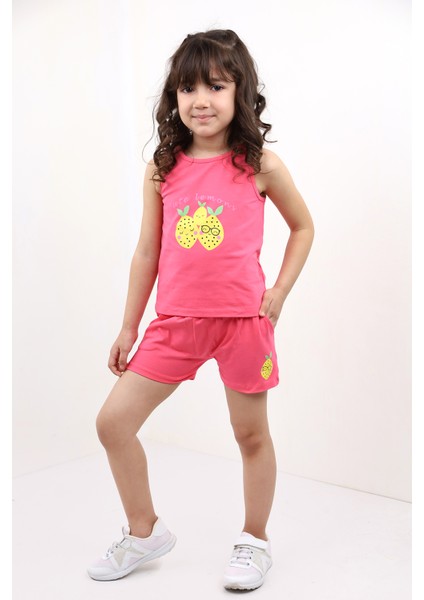 Toontoy Kız Bebek Baskılı Şortlu Takım