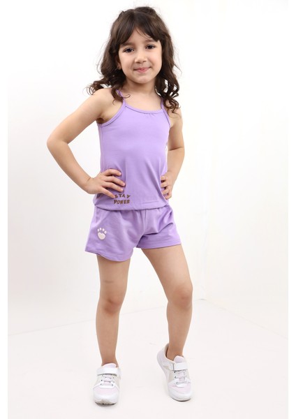 Kız Bebek Baskılı Şortlu Takım