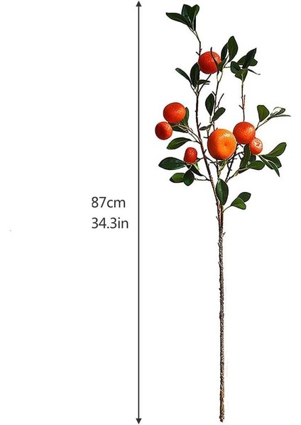 Yapay Portakal Dalı 87cm Yapay Çiçek Limon Ağacı Dalı