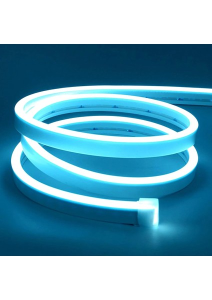 Neon Esnek Şerit LED Tak Çalıştır Kumandalı - Dimmer- Buz Mavisi