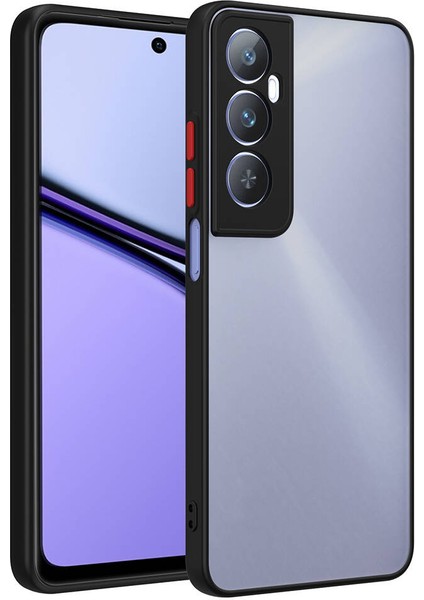 Realme C65 4g Uyumlu Kılıf Silikon Renkli Şerit Tasarımlı Kamera Korumalı Hux Kapak, Siyah