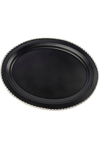 Siyah Oval Tepsi 46X35CM