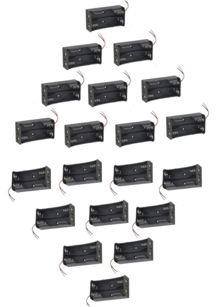 20 Adet - 2'li Pil Yatağı Pil Yuvası Pil Kutusu Aa Kalem Kalın Pil