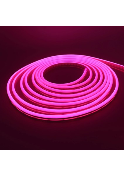 Neon Esnek Şerit LED Tak Çalıştır Kumandalı - Dimmer- Pembe