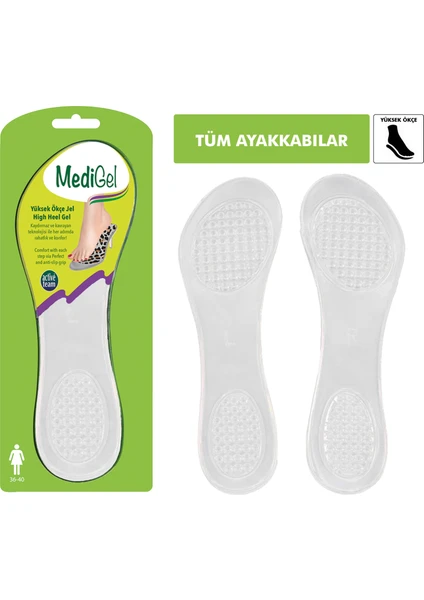 MediGel - MG012 - Topuklu Ayakkabı ve Babet Yapışkanlı Jel İç Tabanlık | Yumuşak, Kayma Önleyici Yastıklama