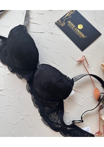 Jasmine Askıları Parlak Taşlı Hafif Destekli Dantelli Soft Cup Ithal Sütyen (B-C Cup) fiyatları