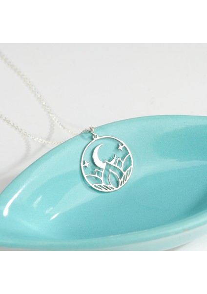 Kadın Gümüş Kolye Lotus Çiçeği Ay Kolye ,925 Ayar Gümüş Kolye, Gümüş, Rose Gold, Altın Kaplama Kolye fiyatları