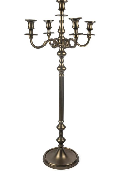 5li Bronz Mumluk Şamdan 20x80cm