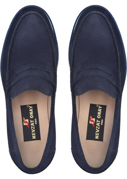 Süet Lacivert Bağcıksız Erkek Ayakkabı -92402- modelleri