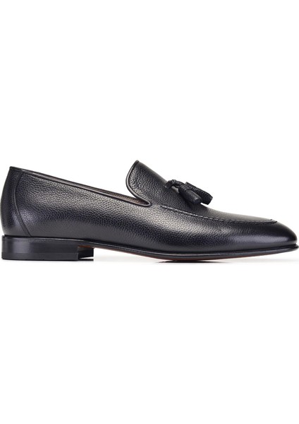 Siyah Püsküllü Kösele Erkek Ayakkabı -25541-