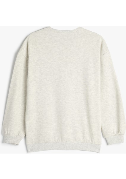 Sweatshirt Köpek Baskılı Bisiklet Yaka Uzun Kollu fiyatları