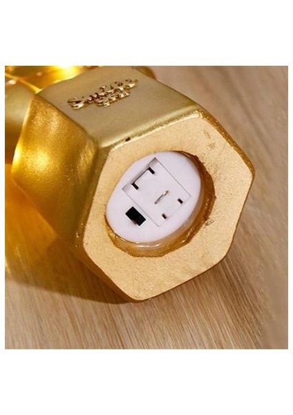 Zuamor Store Buffer LED Işıklı Sevimli Kaktüs Dekoratif Masa Lambası Mini Biblo Gece Lambası Gold