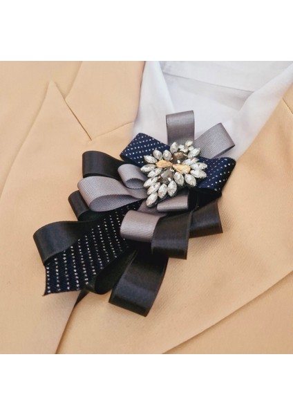 Siyah Vaoov Özel Seri Yaka Broş, Yaka Iğnesi , Taşlı Tasarım, Hediyelik , Yaka Çiçeği