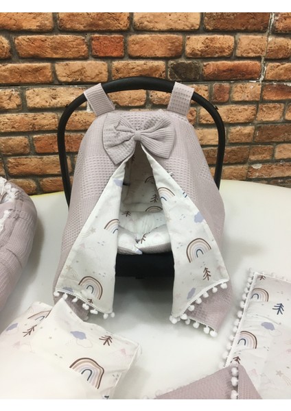 Lavanta Çok Amaçlı Babynest , Puset Örtüsü ve Minderi , Alt Açma ve Battaniye, Nevresim Takımı 15'li Set