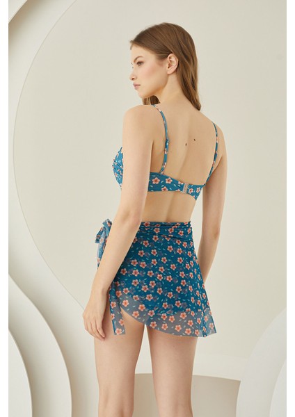 Renkli Tiny Flower Yandan Bağlamalı Pareo Etek fırsatları