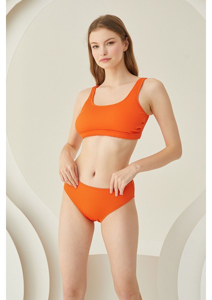 Turuncu Reps Tek Üst Bikini fiyatları