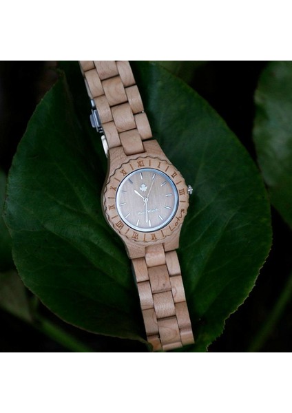 Woodwatch Lotus Maple Ahşap Kadın Kol Saati 34MM