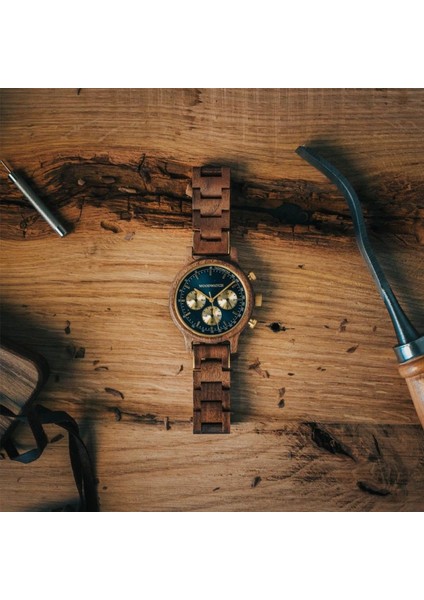 Woodwatch Chrono Sailor Walnut Ahşap Erkek Kol Saati 41MM