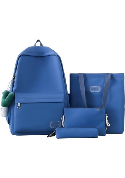 Yeni Ortaokul Öğrenci Sırt Çantası, Büyük Kapasiteli, Ortaokul Öğrenci Sırt Çantası, Dört Parçalı Set, Basit Naylon Gündelik Sırt Çantası (Yurt Dışından)