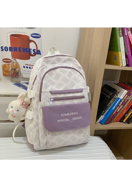 Okul Çantası Öğrenci Büyük Kapasiteli Geniş Omuz Askılı Sırt Çantası Ilkokul Öğrencisi Basit Hafif Sırt Çantası (Yurt Dışından)