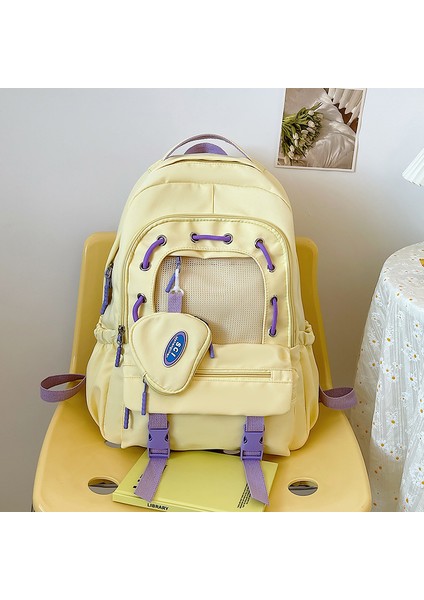 Okul Çantası Kız Öğrenci Büyük Kapasiteli Sırt Çantası Rahat Çok Yönlü Sevimli Kız Sırt Çantası (Yurt Dışından)
