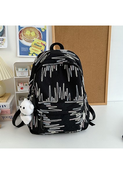 Öğrenci Okul Çantası Sevimli Yumuşak Kız Kız Sırt Çantası Rahat Çok Yönlü Öğrenci Sırt Çantası (Yurt Dışından)