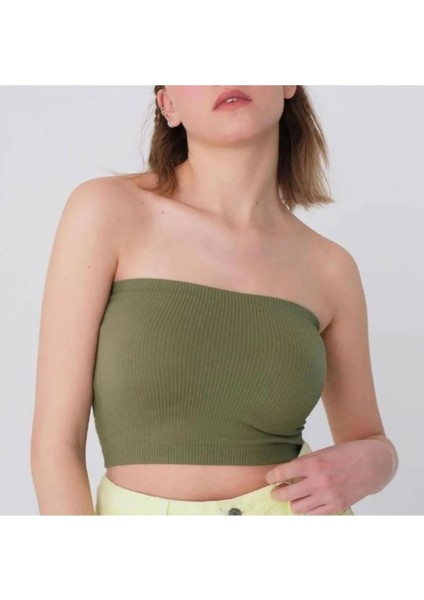 Kadın Büstiyer Straplez Crop Bluz