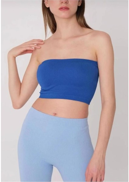 Kadın Büstiyer Straplez Crop Bluz